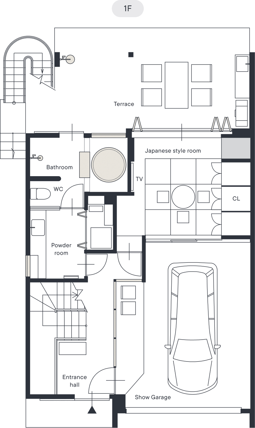 The Garage Floor map 1F