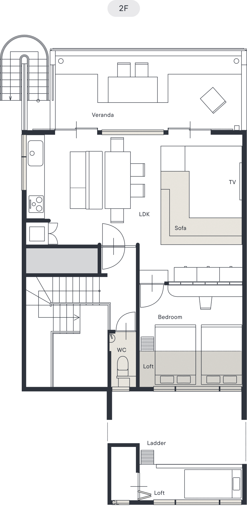 The Garage Floor map 2F